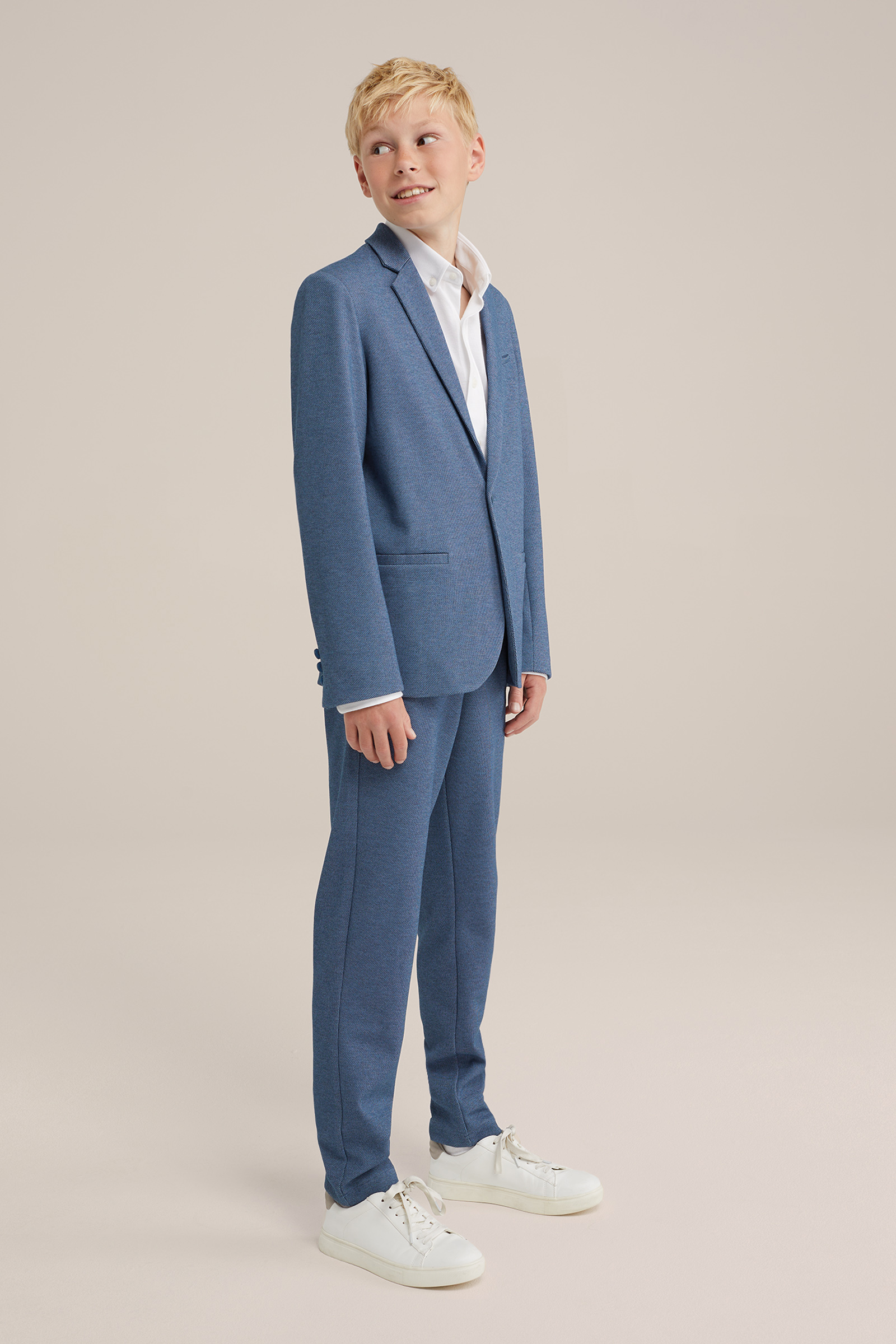 Jongens slim fit blazer met stretch WE Fashion Blauw