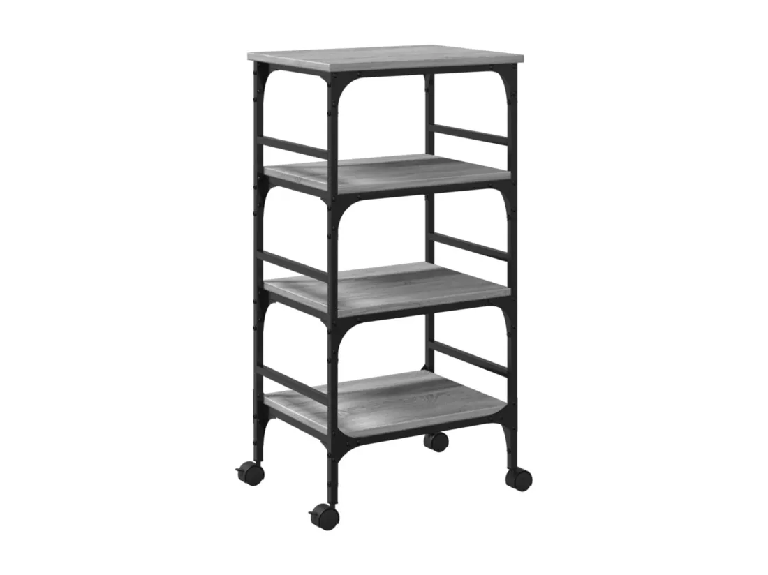 Chariot de cuisine sonoma gris 45x35x89,5 cm bois d'ingénierie