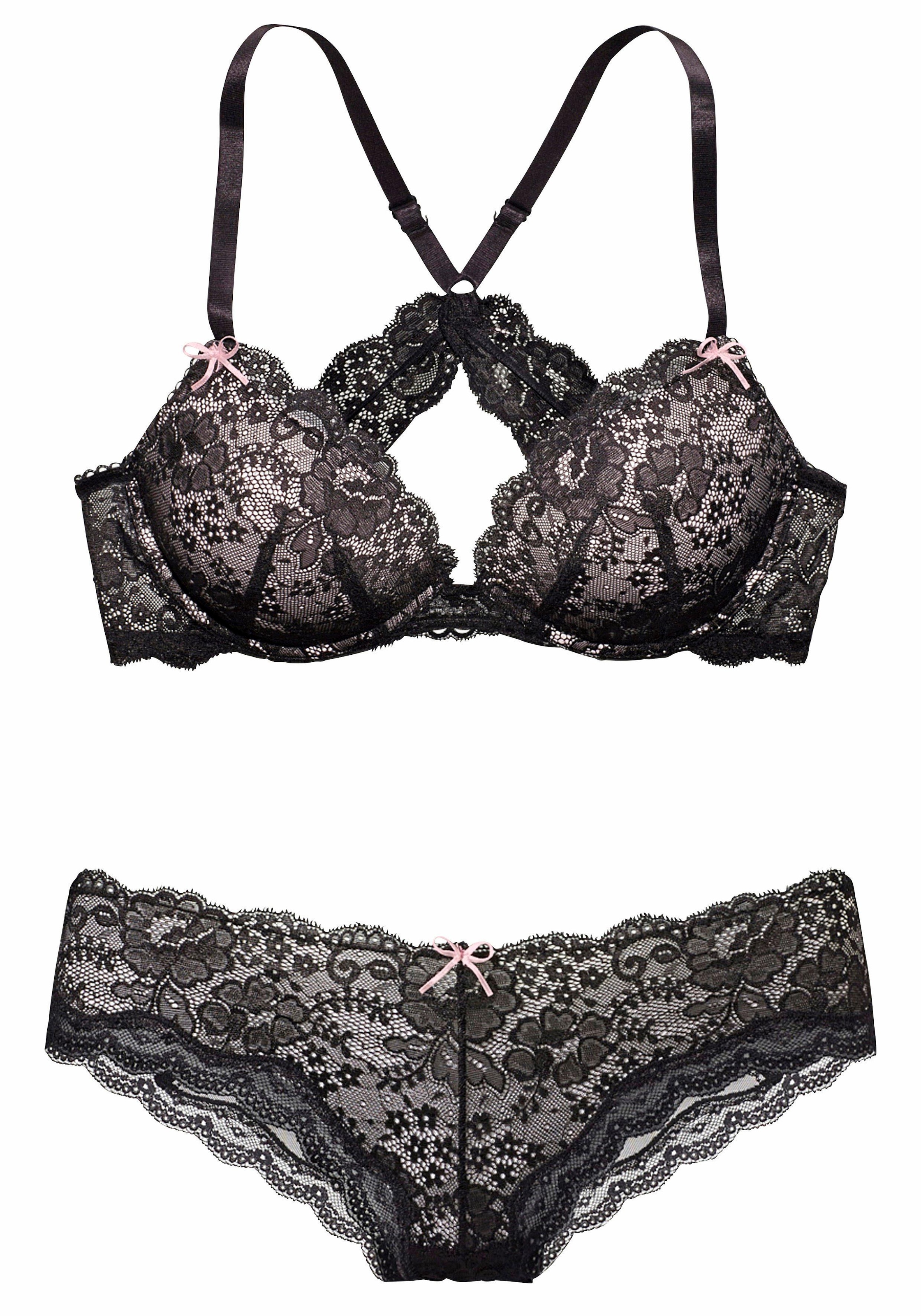 LASCANA Set: Push-up-BH, 2 Stk. mit zarter Spitze, sexy Dessous, Reizwäsche