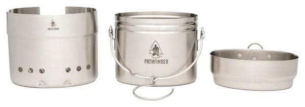 Système de cuisson Pathfinder set de cuisson suédois en acier inoxydable-3 pièces