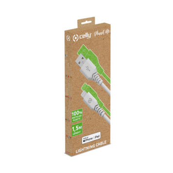 Celly Planet USB-A lightning kabel wit 1,5 meter