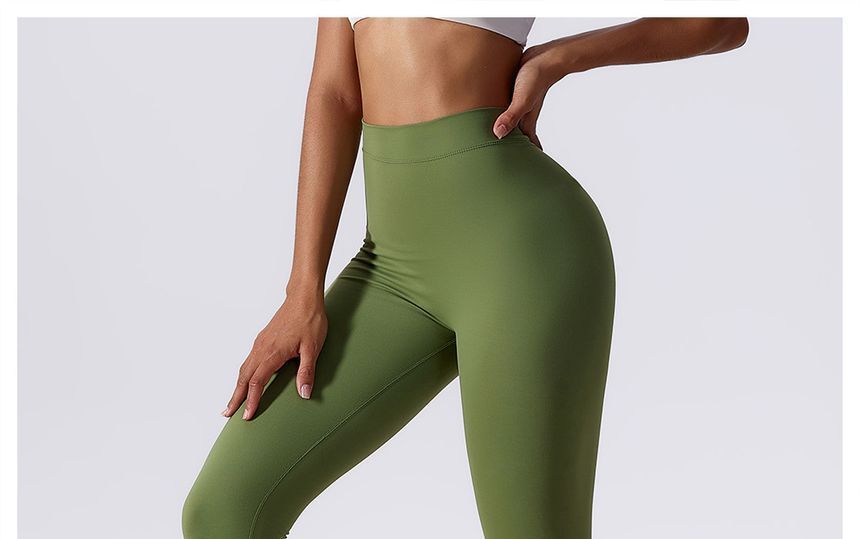 Skinniano - Sportlegging met ruches en effen taille, middelhoge taille