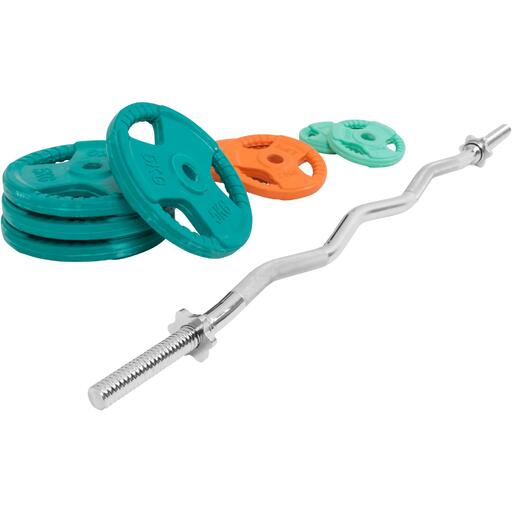 Kit Curl Ez De Goma Con Agarres de 35 Kg Gorilla Sports
