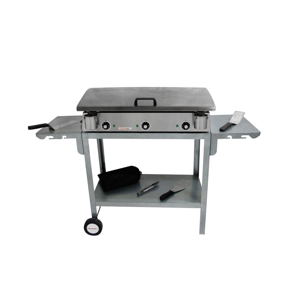 Pack plancha électrique PlanchaElec Lux 830 Inox - Chariot Odéon 830 P