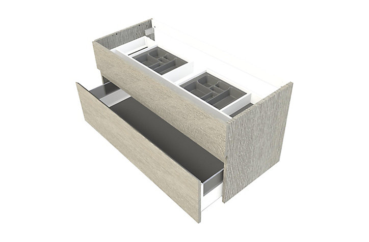 Meuble sous vasque Calao aspect chêne clair 120 cm