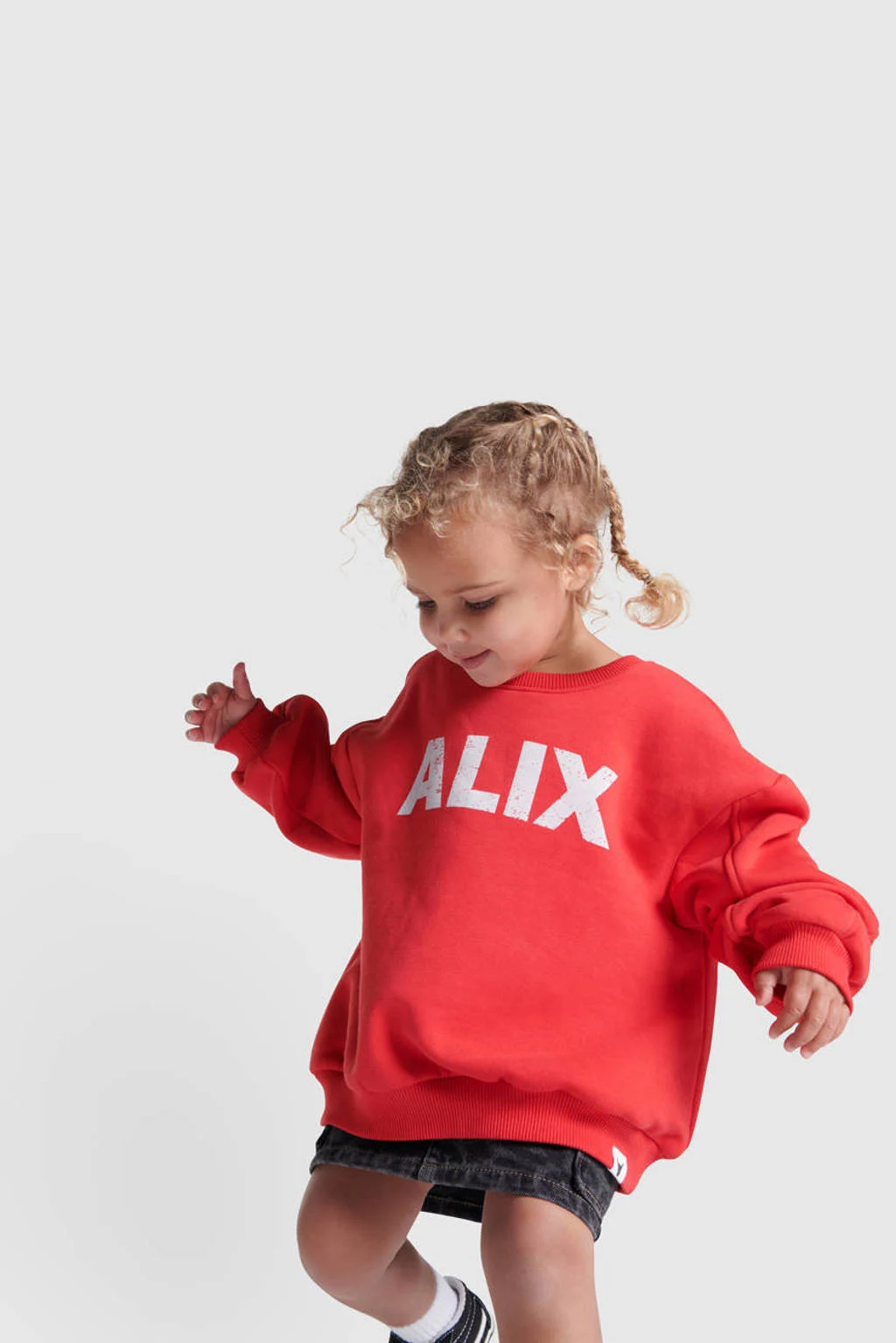 Alix the Label sweater met logo rood