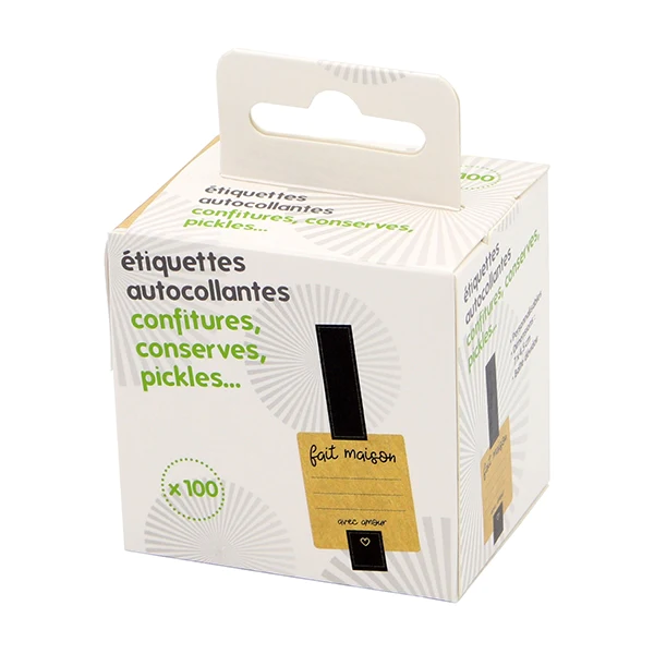 100 étiquette autocollante carrée avec bandes scellées