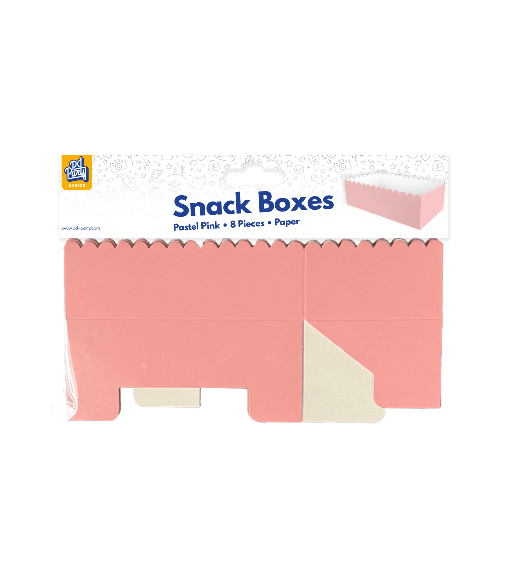 Roze Snackbakje 12,5cm 8st