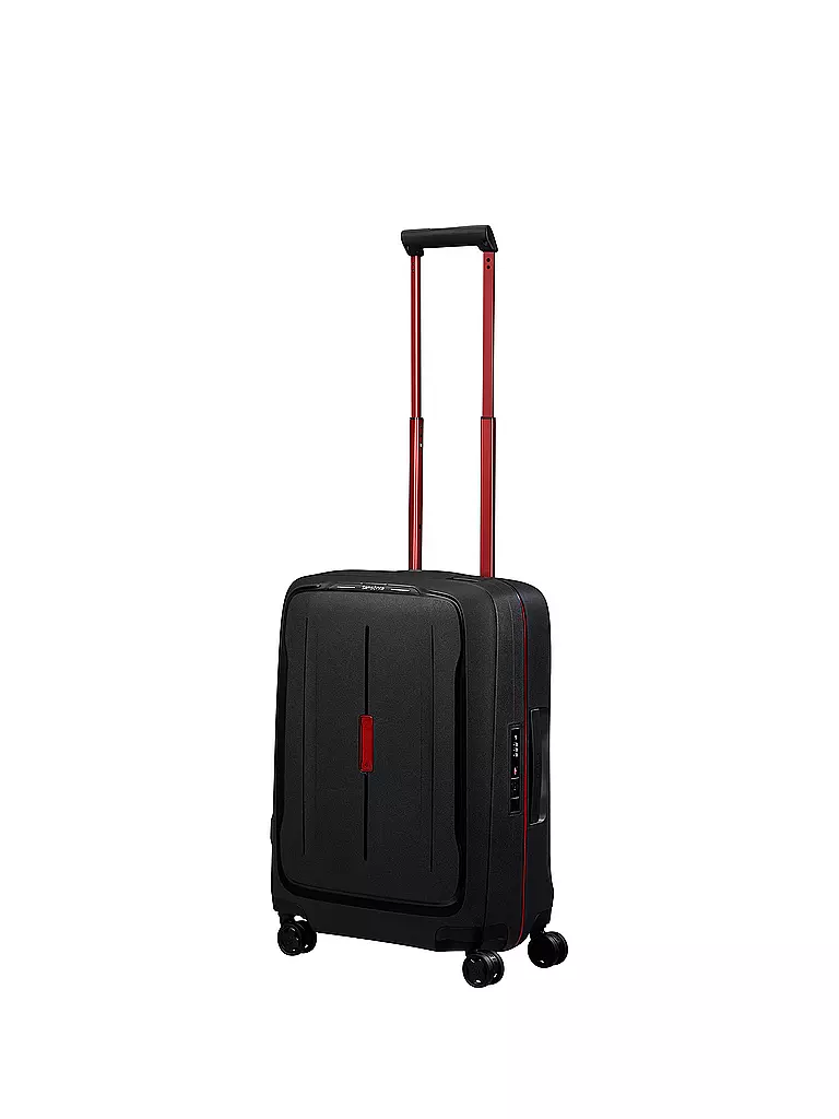 SAMSONITE Trolley ESSENS SPINNER 55cm charcoal/red  schwarz