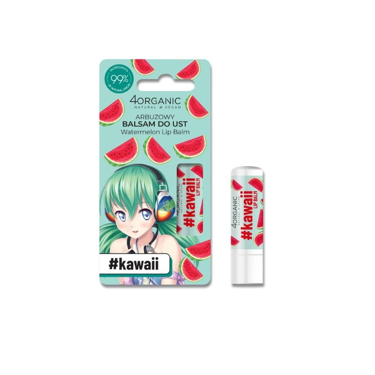 4Organic Kawaii natuurlijke Watermelon lippenbalsem 5 g