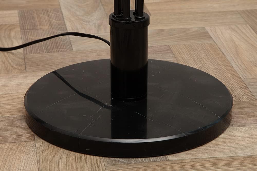Design Stehleuchte LEVELS weiß beige braun mit 5 Leinen Schirmen Stehlampe Wohnzimmerleuchte Leselampe