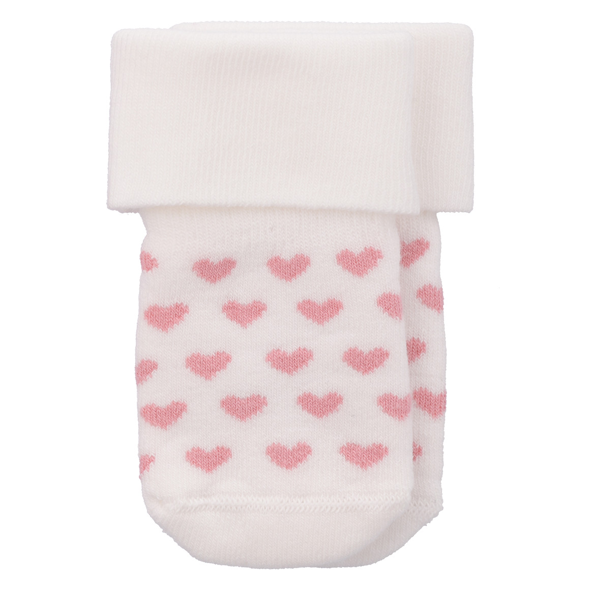 Topomini 2 Paar Newborn Socken mit Frottee-Ausstattung rosa / weiss
