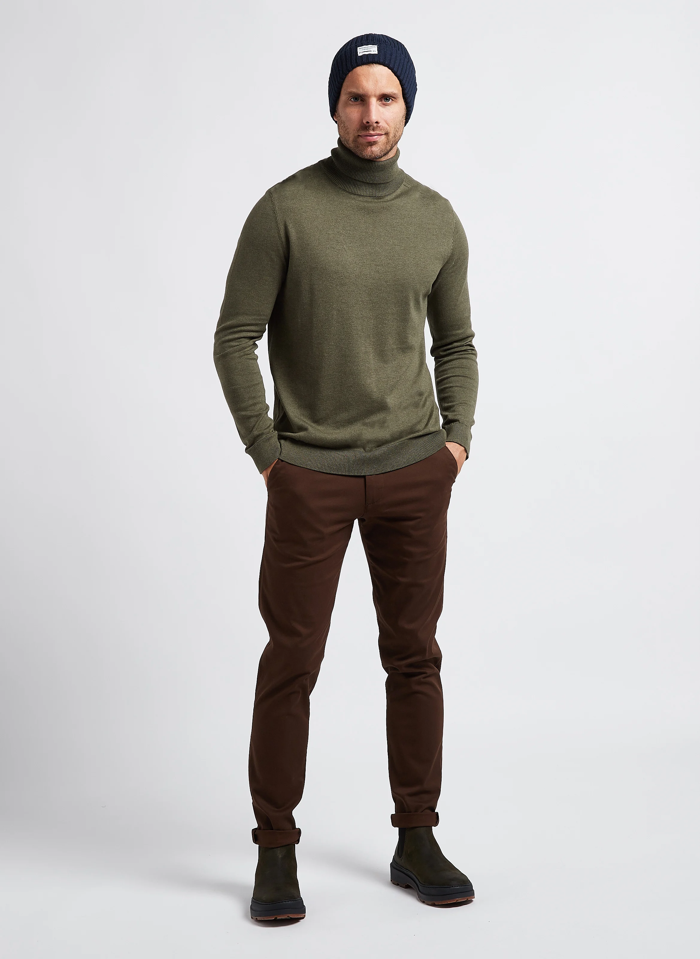 Chino slim en coton| Marron