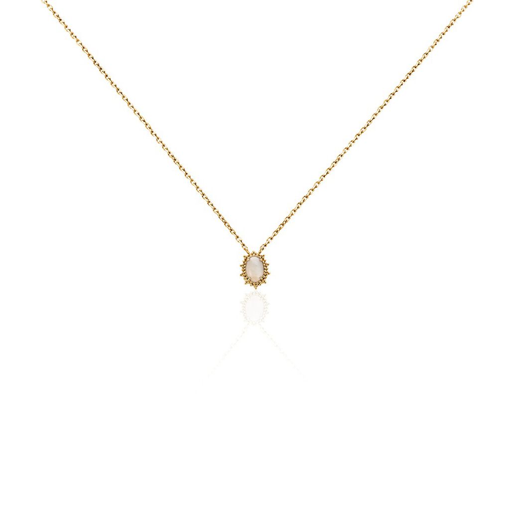 Collier Vintage Love Plaqué Or Jaune Pierre De Lune