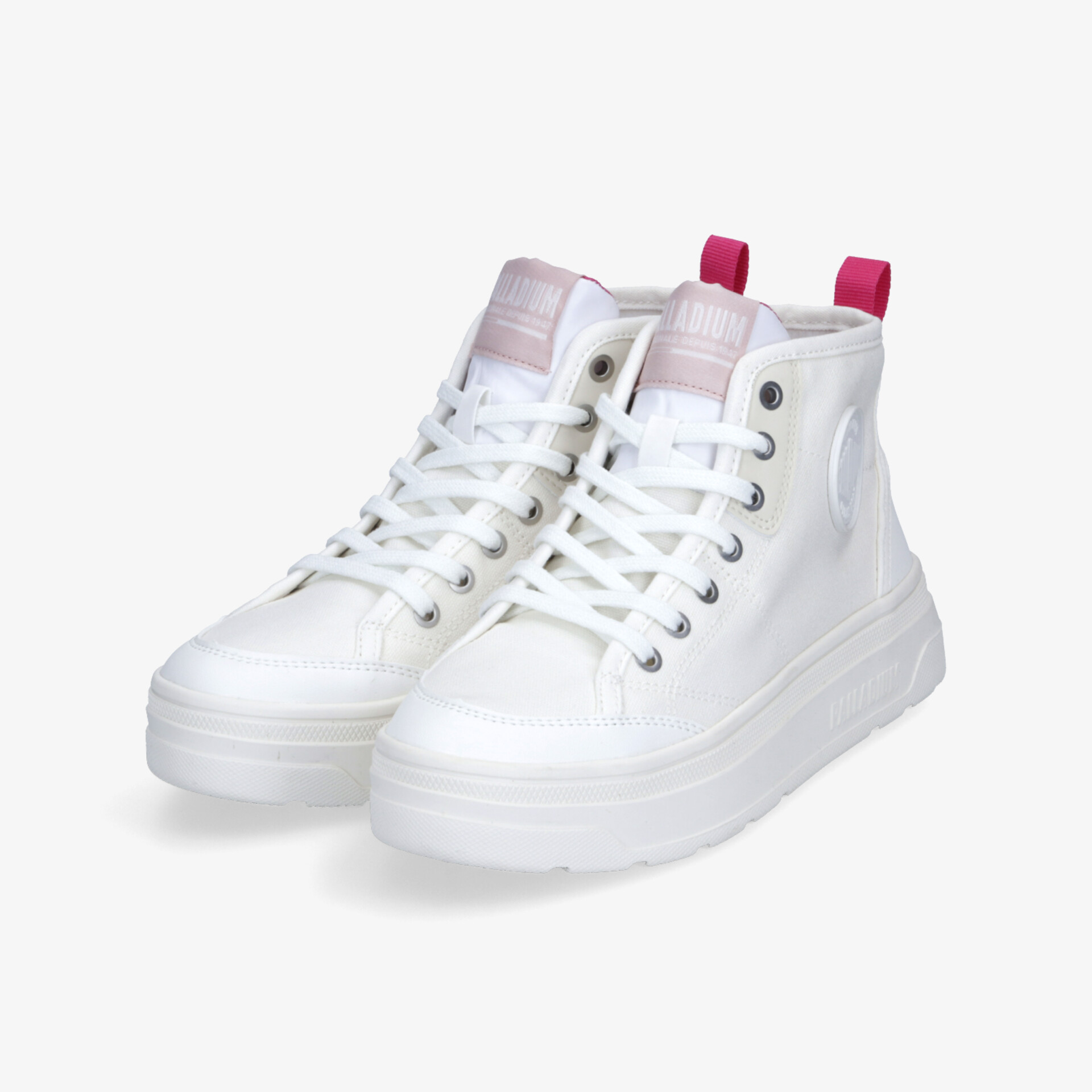 PALLADIUM Pallasphalt Mid Damen Plateau Sneaker weiß