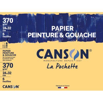 Canson - Pochette papier à dessin - 6 feuilles - 24 x 32 cm - 370 gr