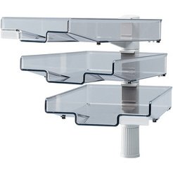 Colonne pivotante avec 3 bacs à courrier