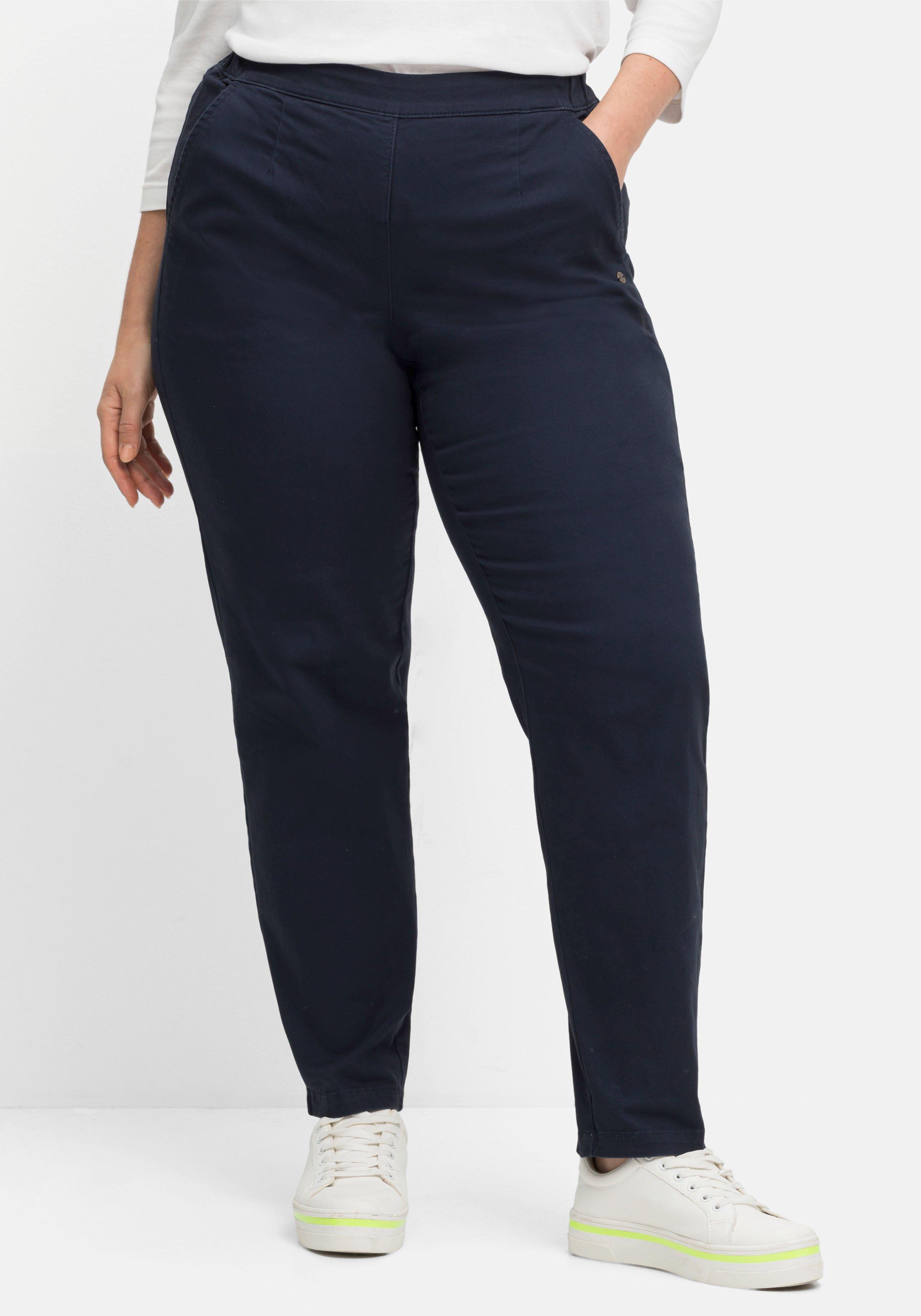Chinohose mit Schlupfbund, aus weichem Twill