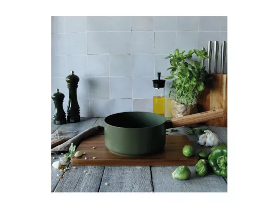 Ogo Living - Casserole Ector 18cm En Aluminium Kaki Avec Manche En Bois