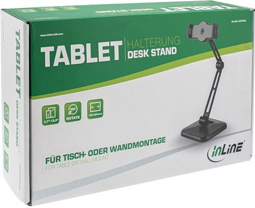 InLine multi-functionele interactieve tablet houder 2-in-1 / zwart