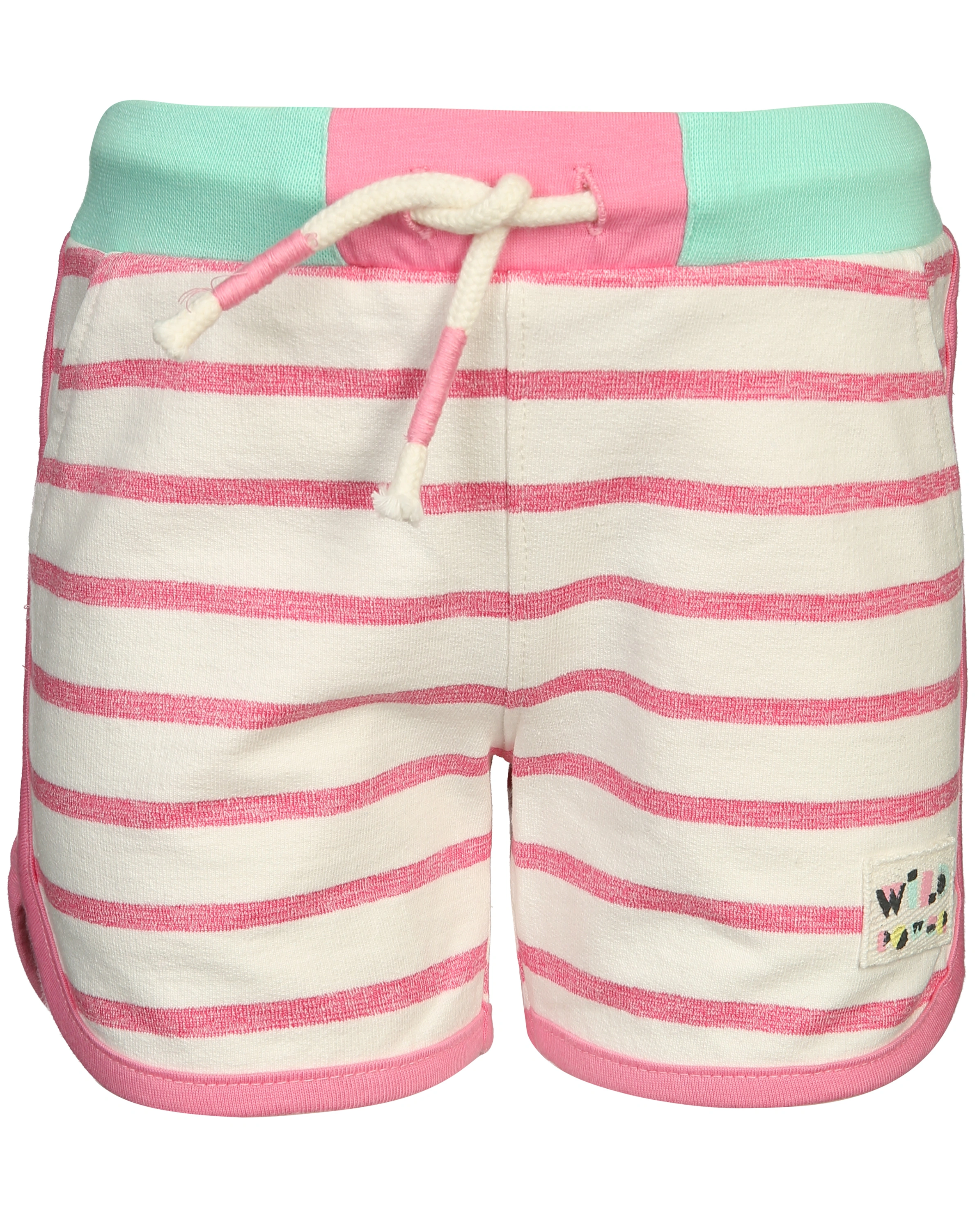 Sweat-Shorts WILD gestreift in weiß/pink