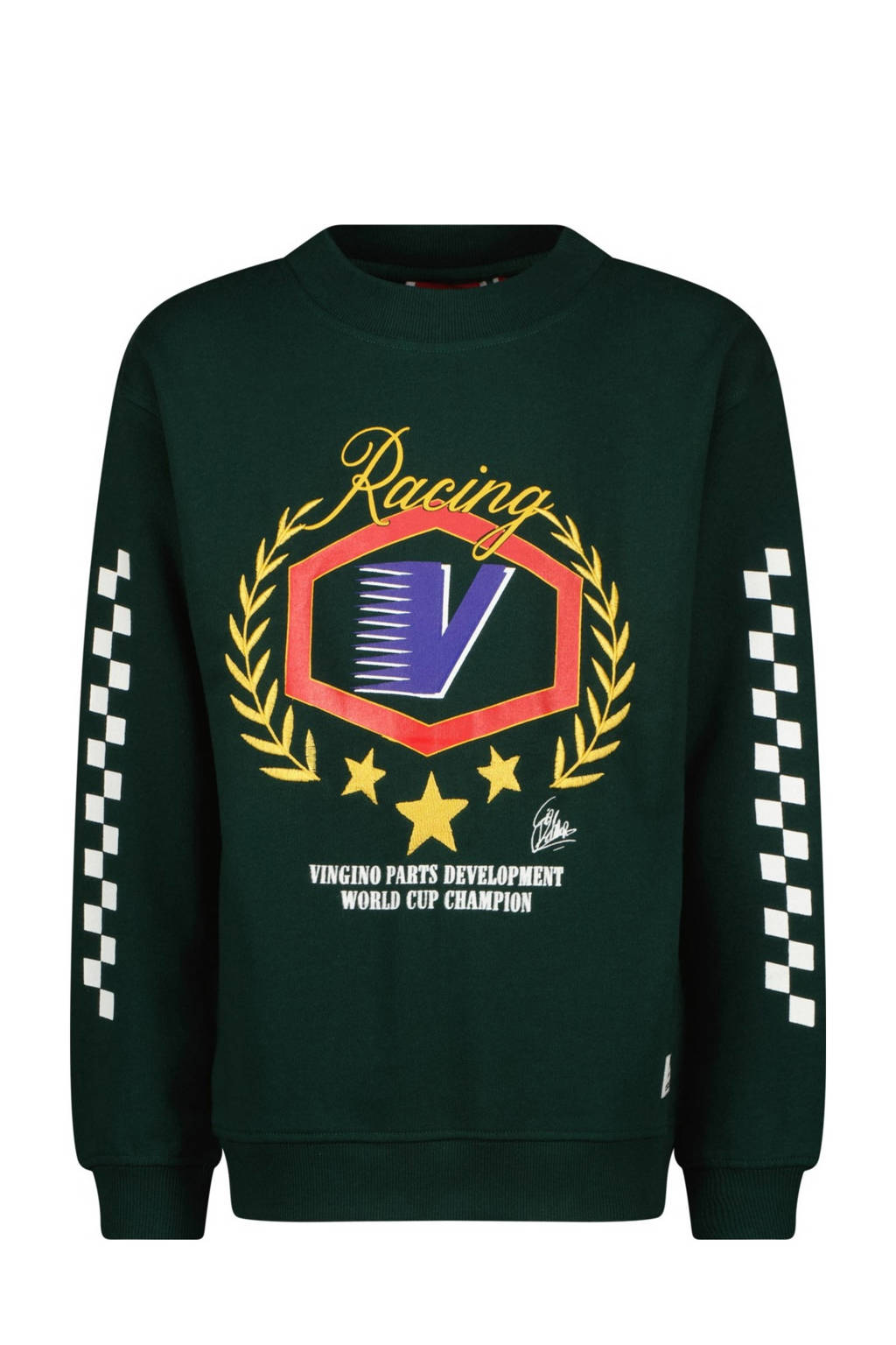 Vingino sweater Narin met printopdruk donkergroen