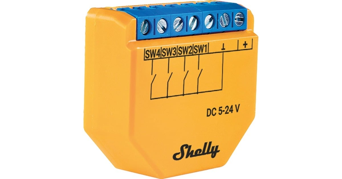 ShellyPlus i4 DC relais  (Wifi, Bluetooth)