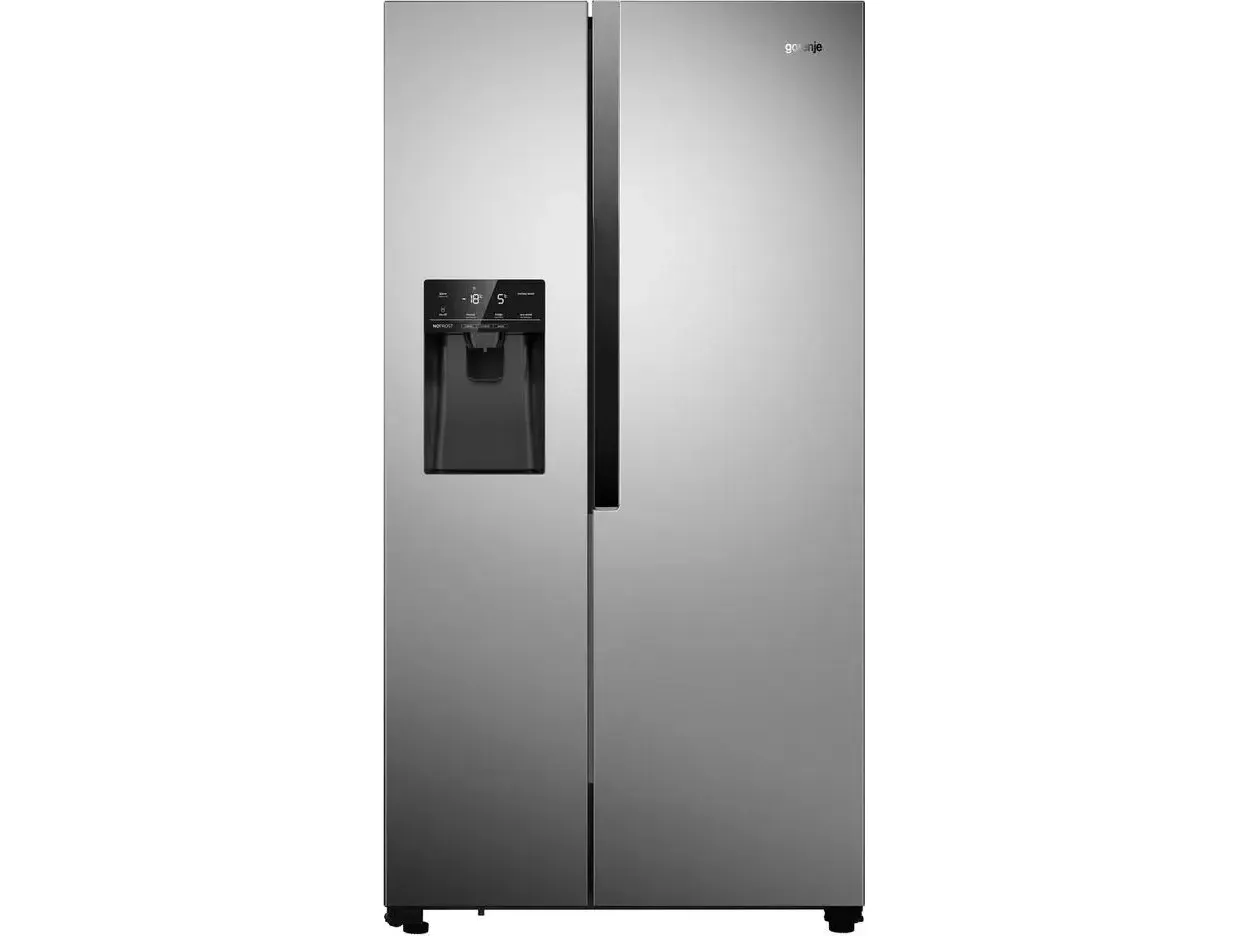Gorenje NRS9182VX1 - Køleskab/fryser - side-by-side med vanddispenser, isdispenser - bredde: 90.8 cm - dybde: 67.9 cm - højde: 179.3 cm - 562 liter - Klasse E - grå