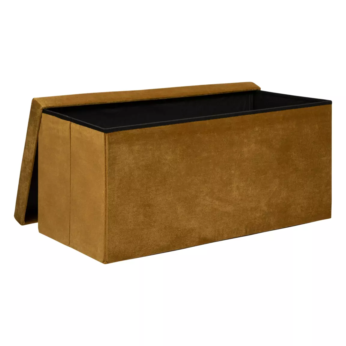 Pouf de rangement double Lilou Jaune moutarde