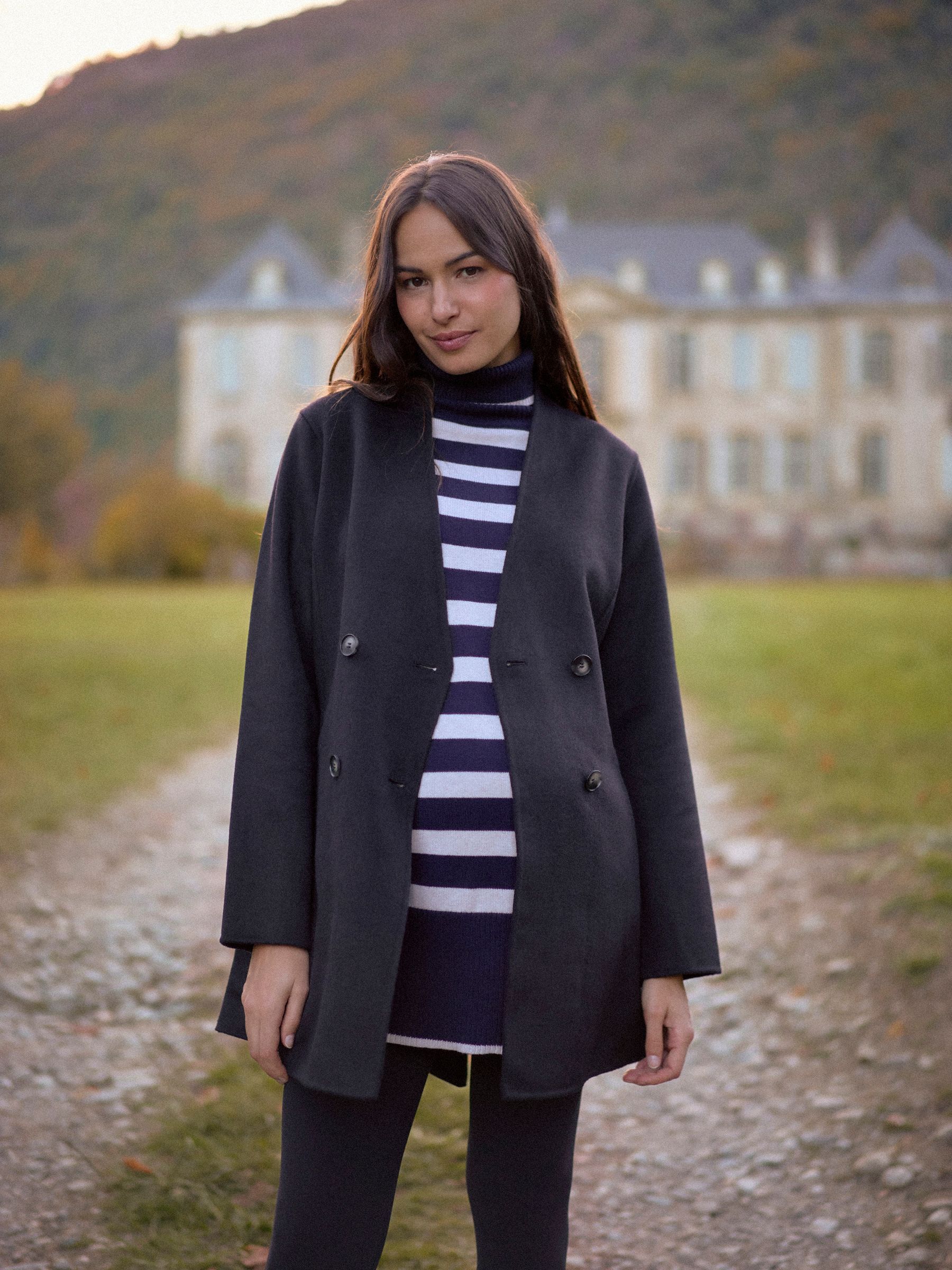 Seraphine Double Breasted Wool Maternity Coat