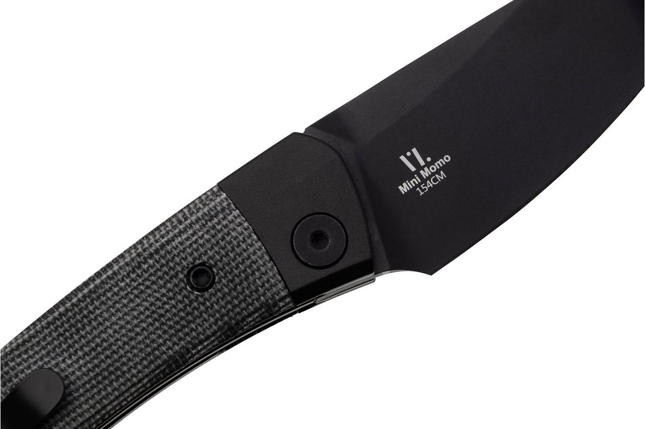 Kizer Vanguard Mini Momo V3663C2 Black 154CM, Black Micarta, zakmes, Vladimir Legachev design