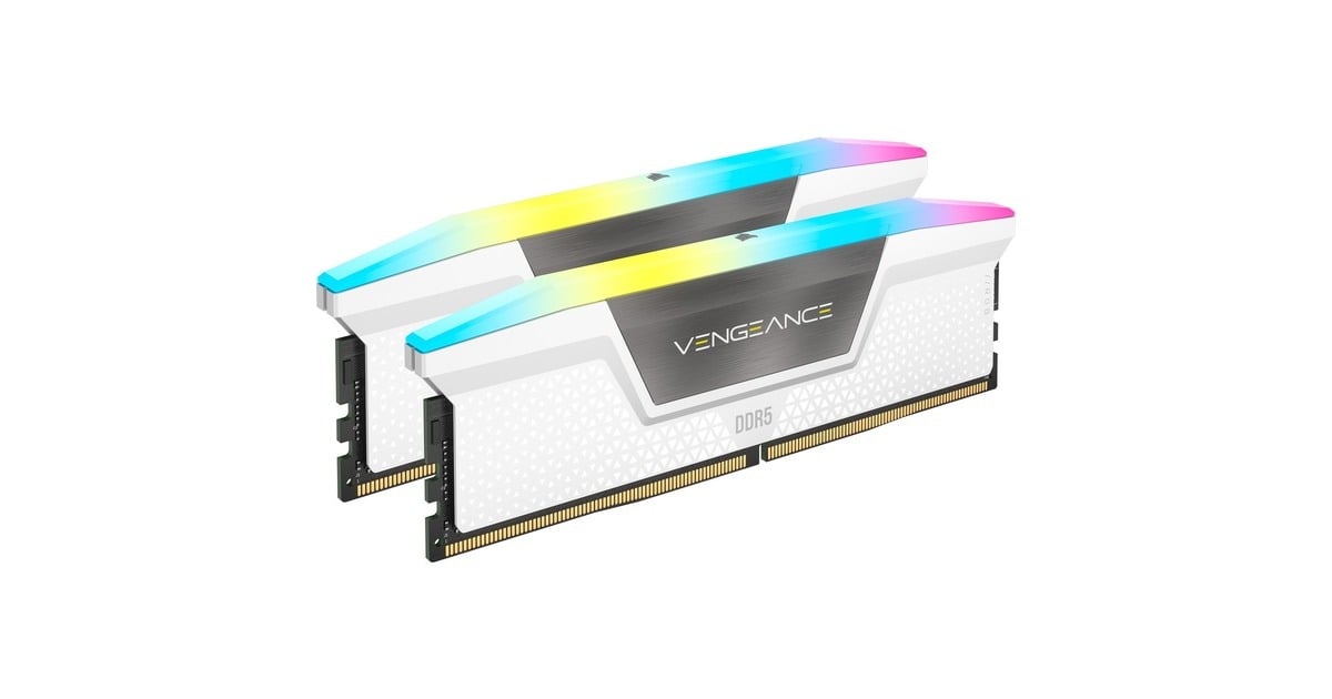 Corsair32 GB DDR5-6400 Kit werkgeheugen  (Wit, CMH32GX5M2B6400C36W, Vengeance RGB, XMP 3.0)