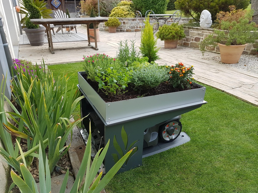 Abri Robot Tondeuse Life Jardinière 2 en 1 multimarque 73,5 x 59 x 40 cm | Résistant aux intempéries Protection UV | Made in Europe