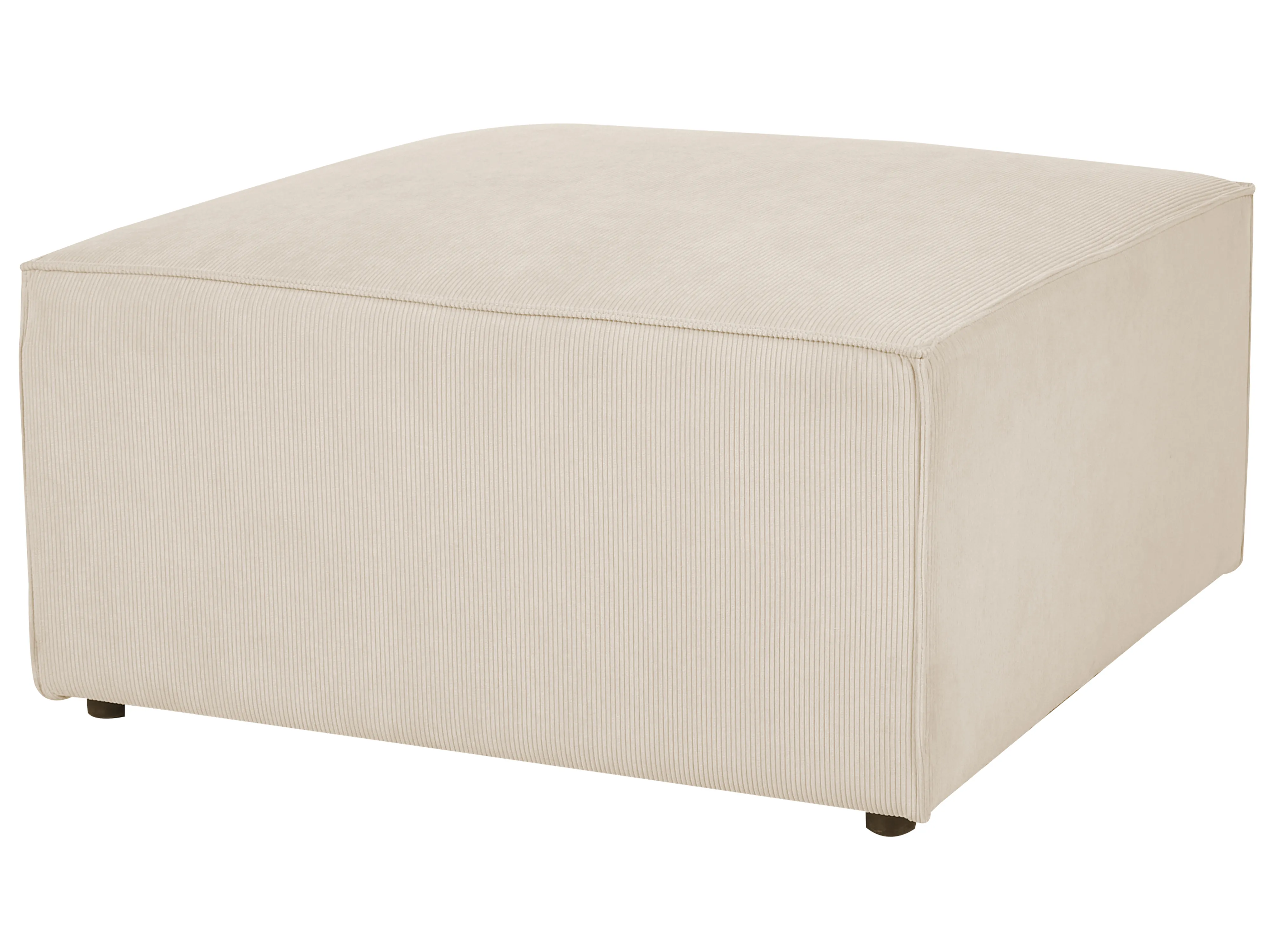 Modulaire hoekbank 4-zits LEMVIG Corduroy Lichtbeige met ottomaan rechtszijdig