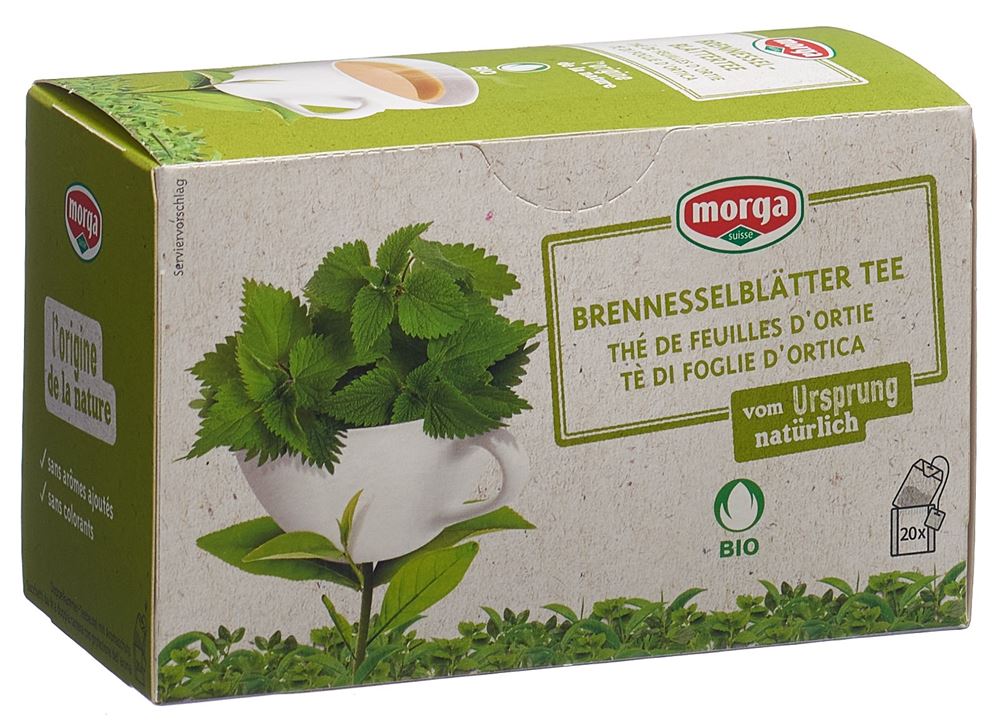 MORGA Brennesselblätter Tee Tees mit Hülle Bio Knospe Btl 20 Stk