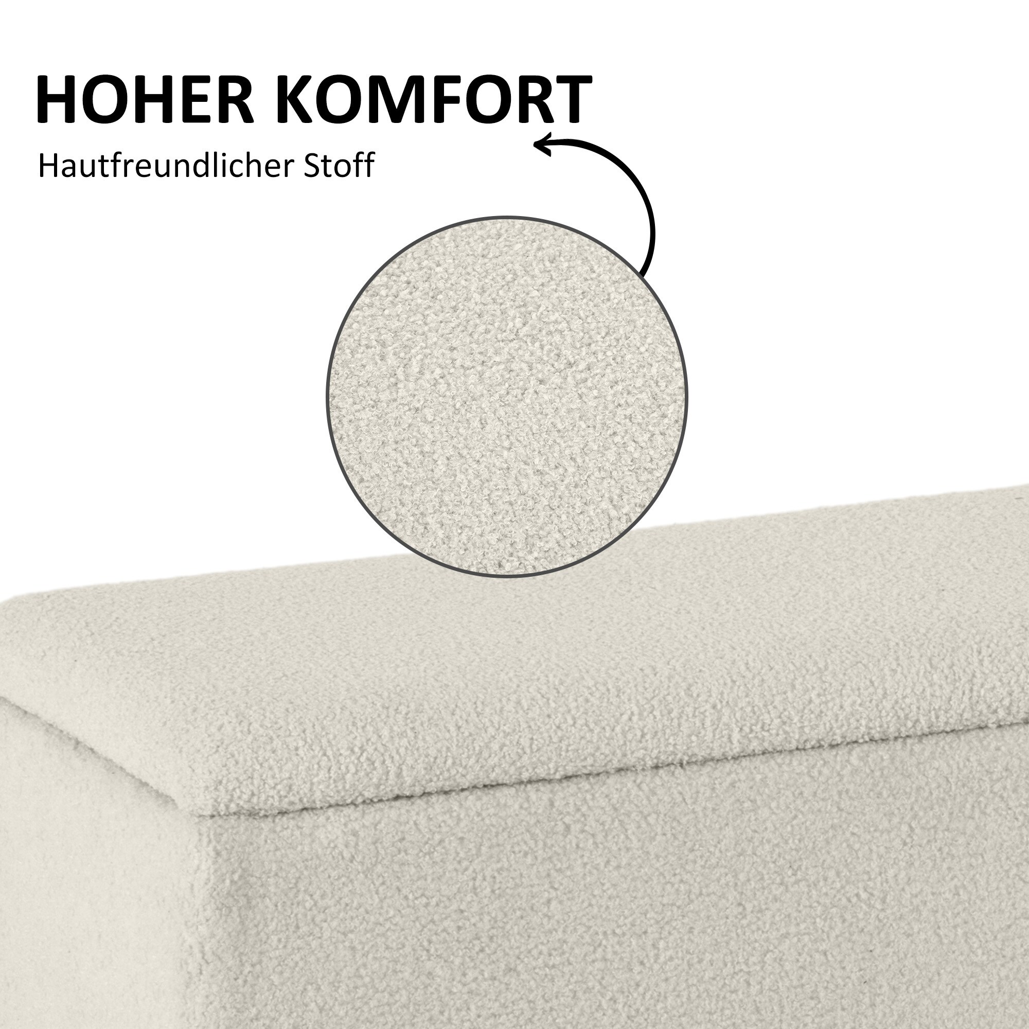 HOMCOM Sitzbank mit Stauraum weiß 95L x 38B x 45H cm