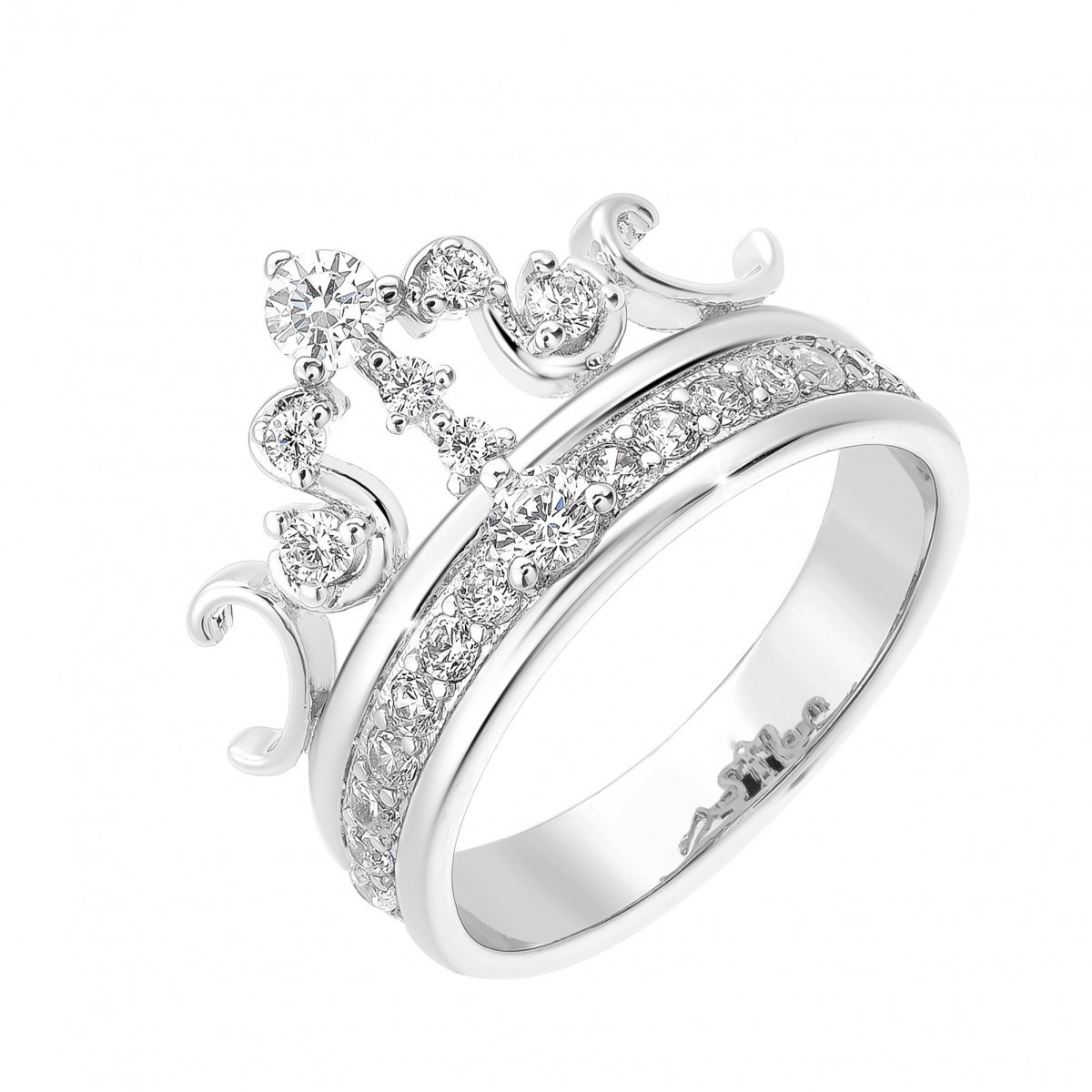 Bague couronne SC Crystal ornée de cristaux scintillants