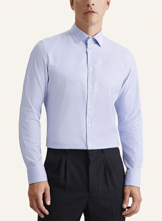 Seidensticker Business Shirt Slim Long sleeve Kent-Collar Uni Blue
