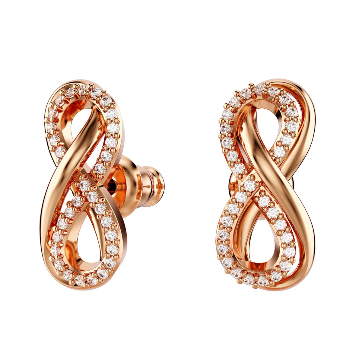 Clous d'oreilles Swarovski Hyperbola infini rosés