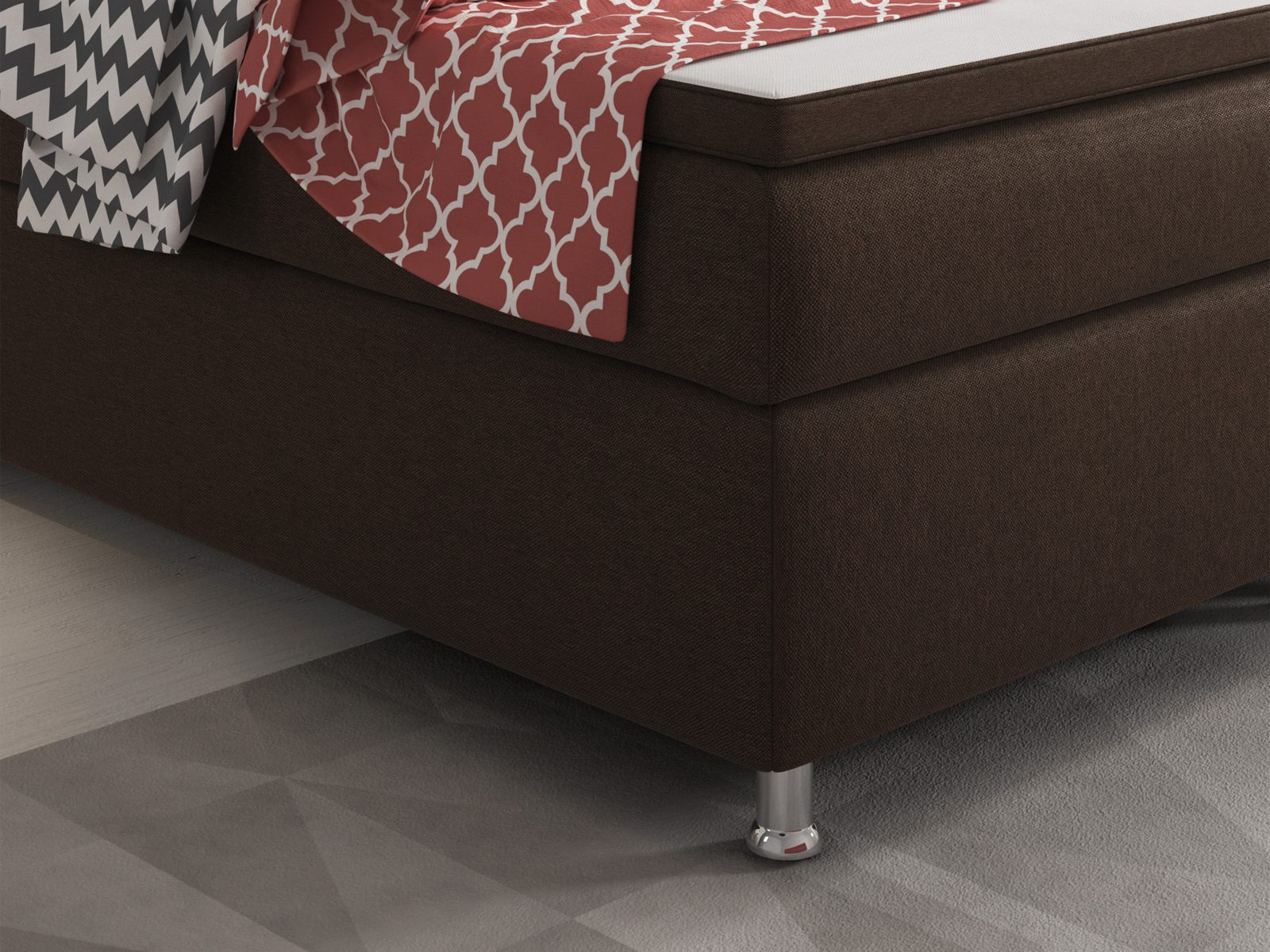 Boxspringbett - braun - mit Topper - H3 - 180x200 cm