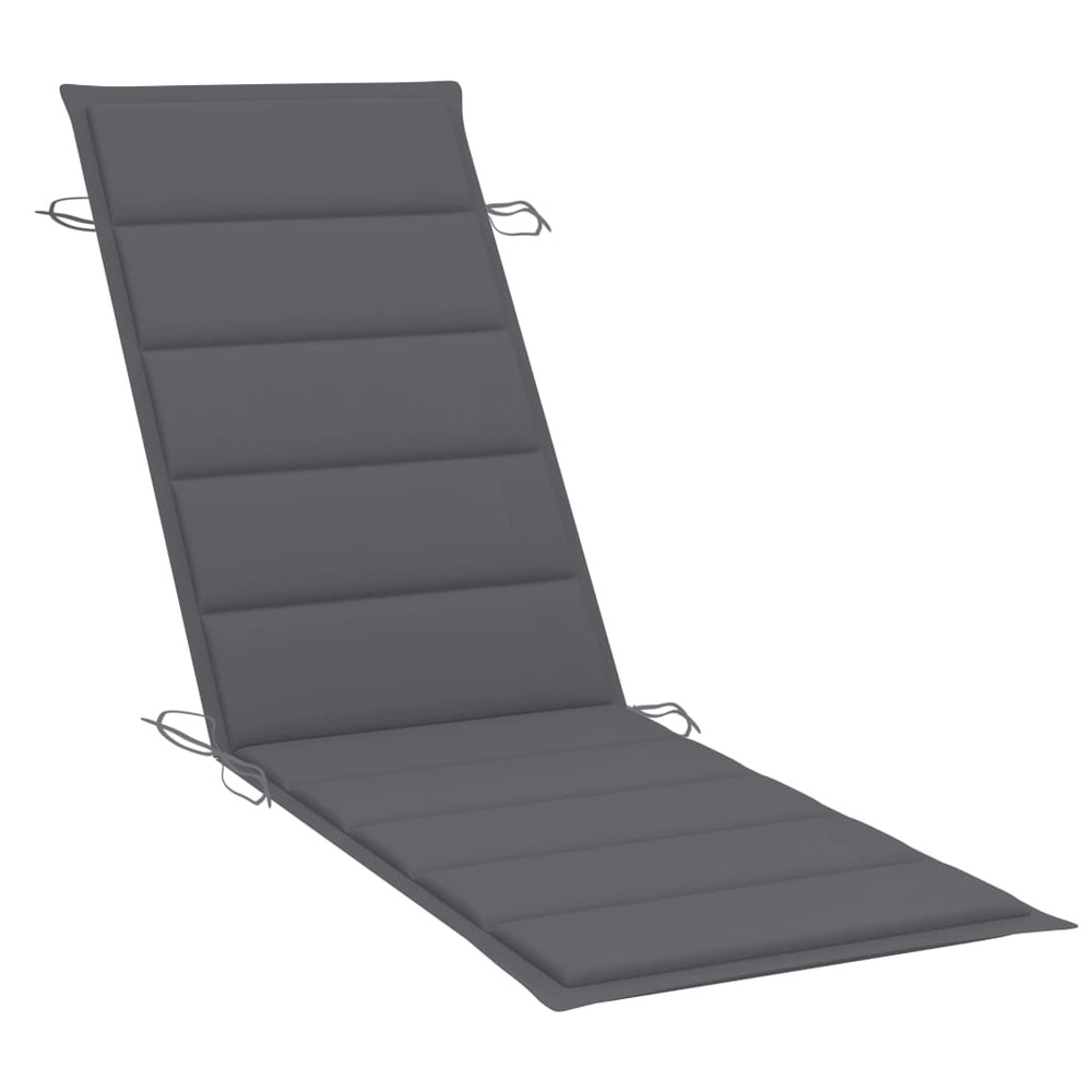 Transat chaise longue bain de soleil lit de jardin terrasse meuble d'extérieur à bascule avec coussin bois de teck solide 02_