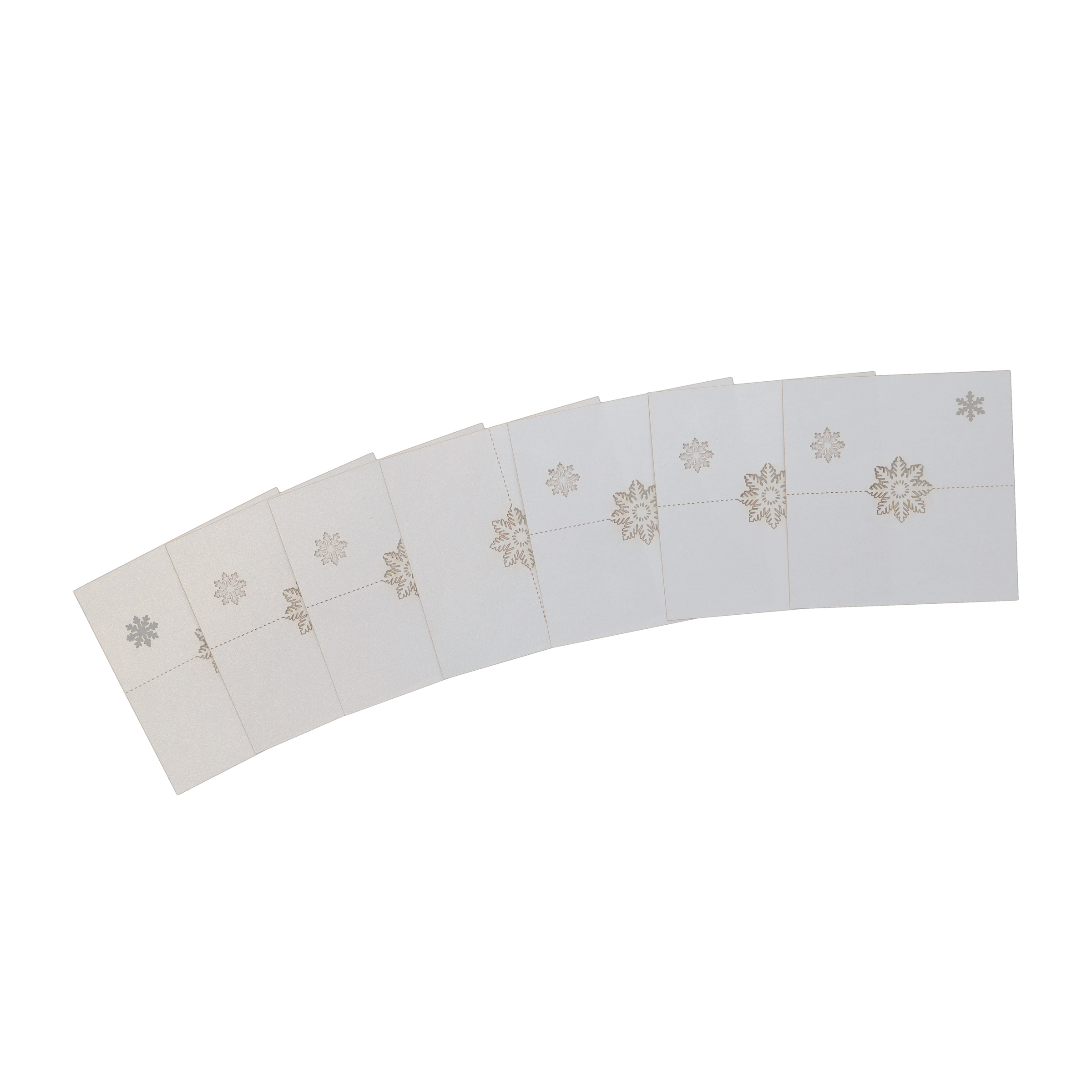 (50er Set) 90x45mm Weihnachts Papier Tischkarten 3D Winter Party Deko Namens Platzkarten - Schneeflocke