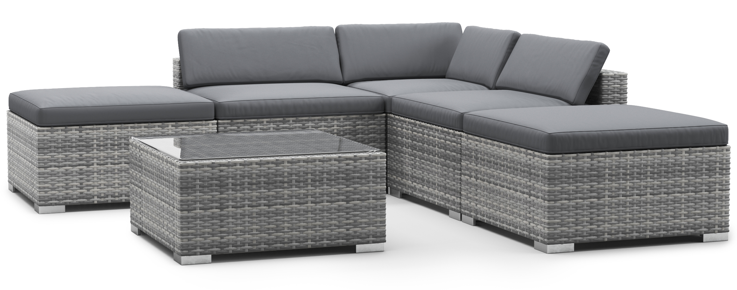 Rattanlounge TEXAS grau/anthrazit