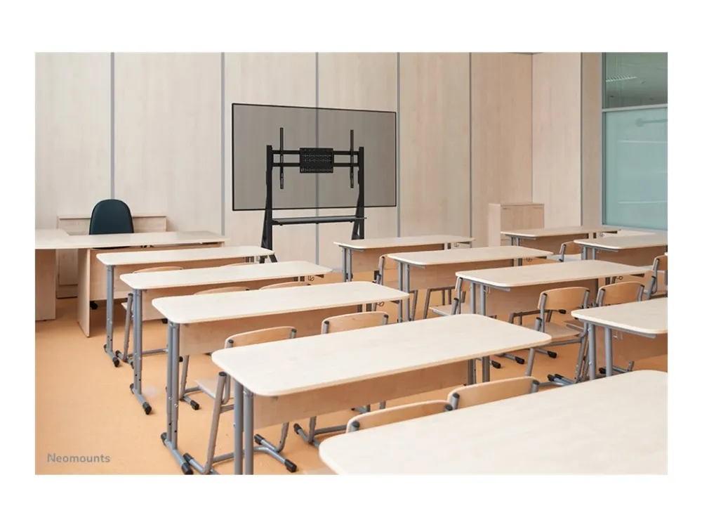 Neomounts FL50-525BL1 - Vogn med hjul - robust - for fladt panel - gulvstander - låsbar - stål - sort - skærmstørrelse: 55