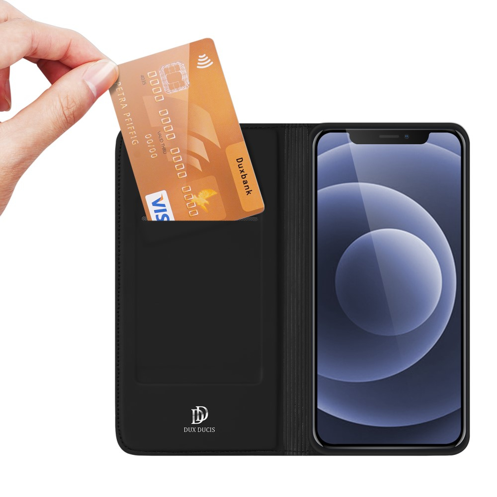 iPhone 13 Flip Wallet Cover Leder Tasche - Schwarz
