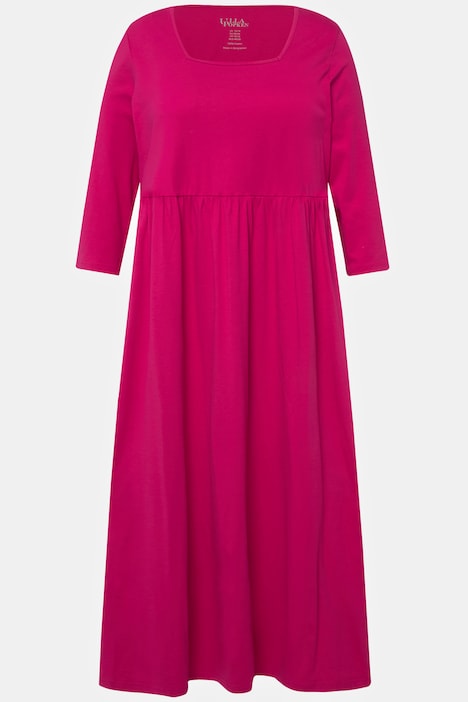 Jerseykleid, A-Linie, Carree-Ausschnitt, 3/4-Arm