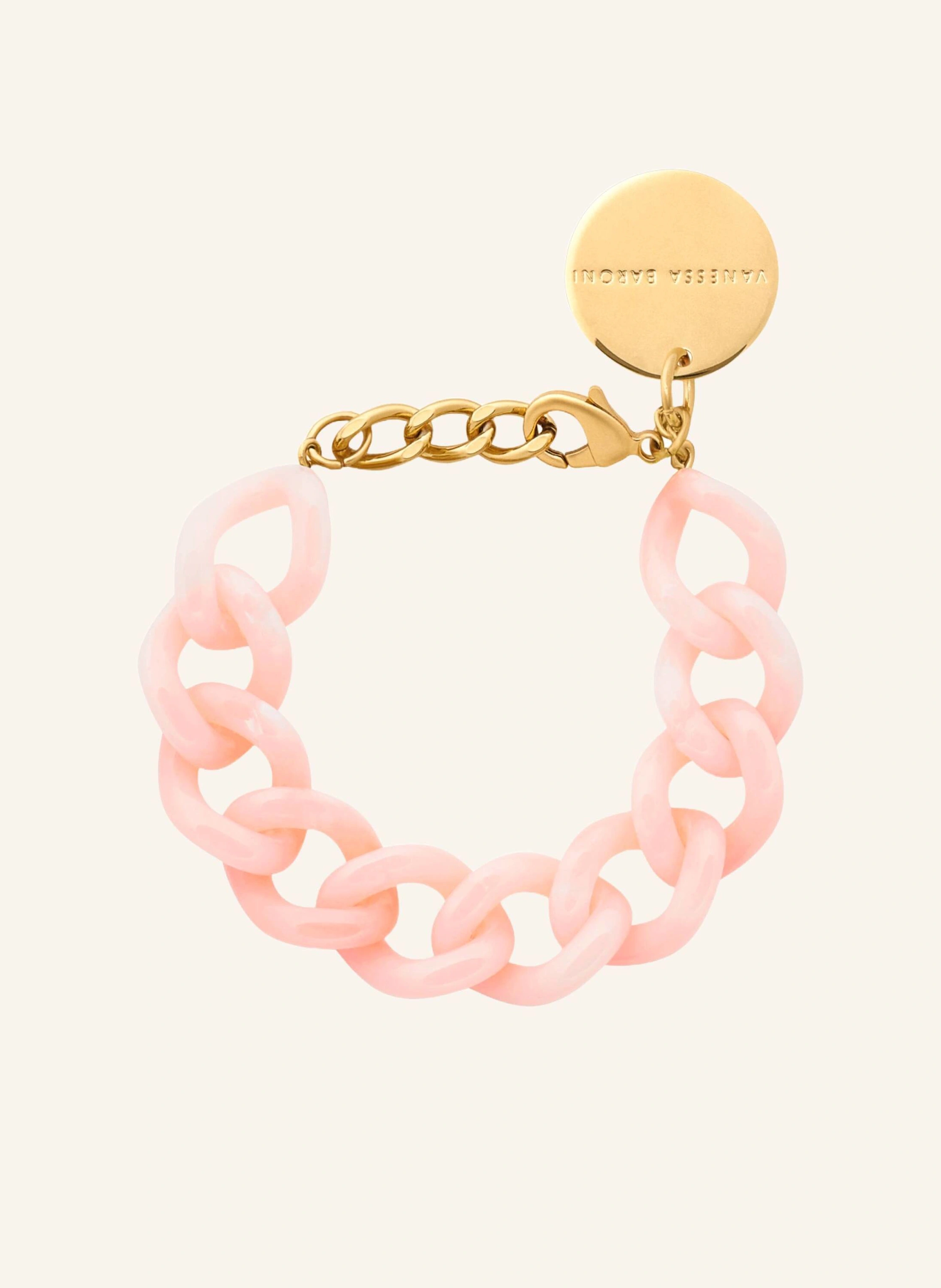 VANESSA BARONI Armband MINI FLAT CHAIN BRACELET PEACH SORBET by GLAMBOU