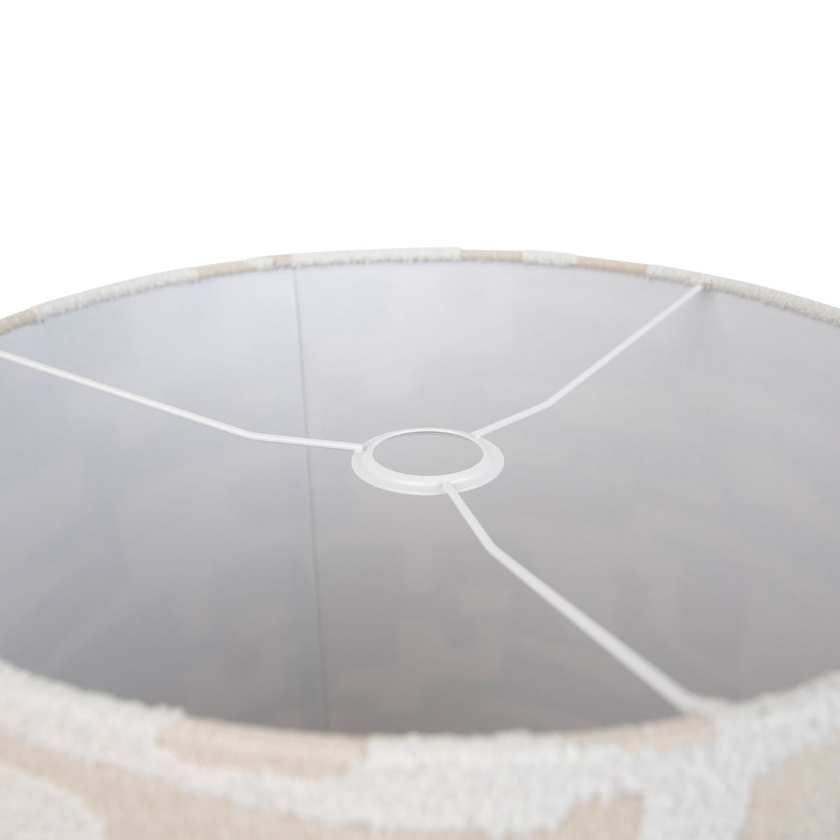 Stoffen lampenkap wit met beige gestreept 40/40/40