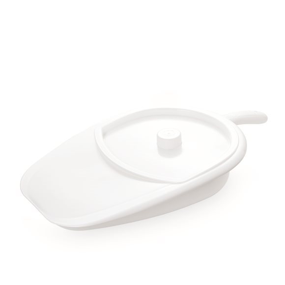 VITILITY Bettpfanne mit Deckel weiss 1 Stk