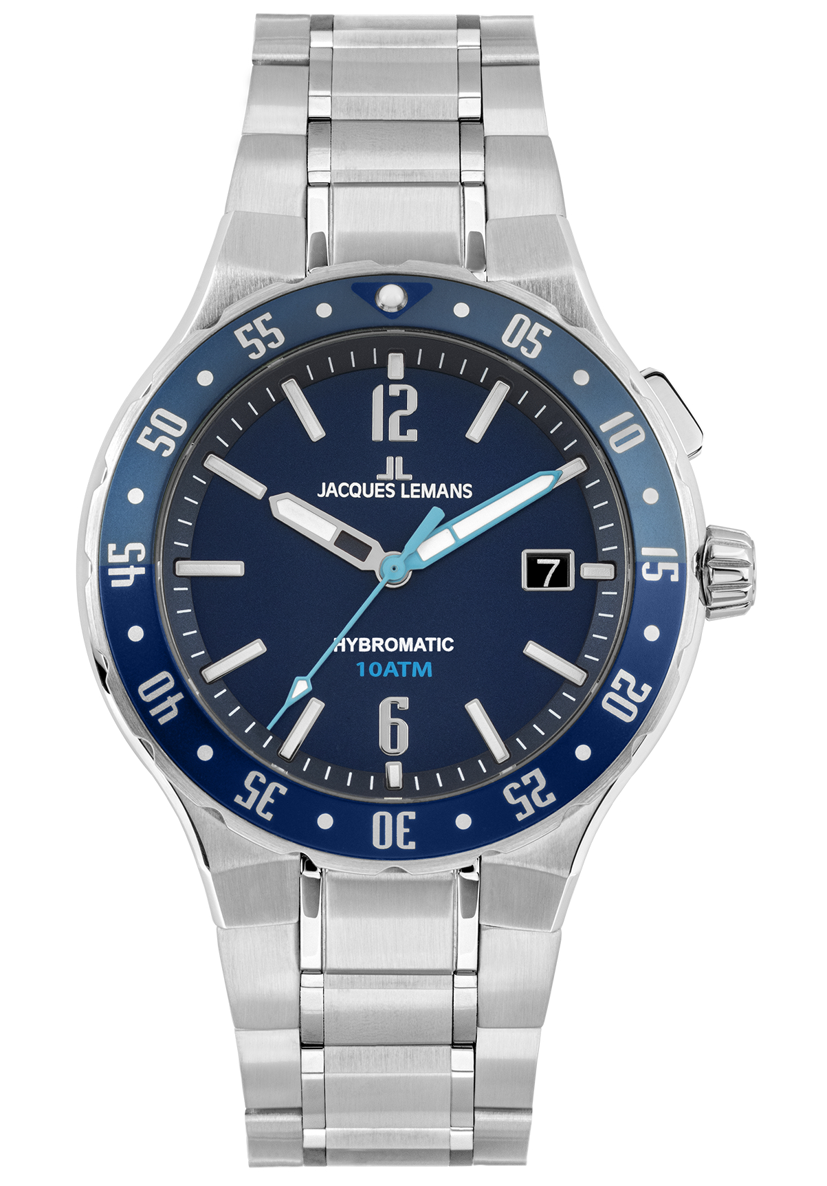 Jacques Lemans Herrenuhr Hybromatic Steel Blue 1-2109H
